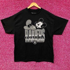 Disney x Junk Food NFL Football Raiders Mickey Mouse T-Shirt Large